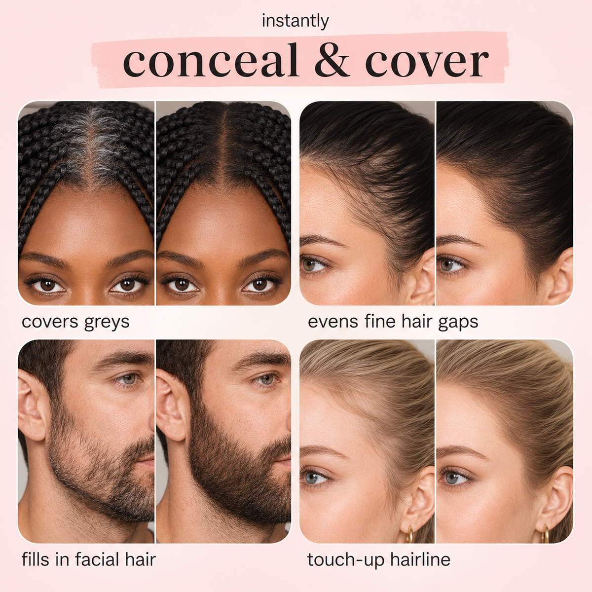 Hair Concealer – Instantly Covers Gray Roots & Thinning Hair