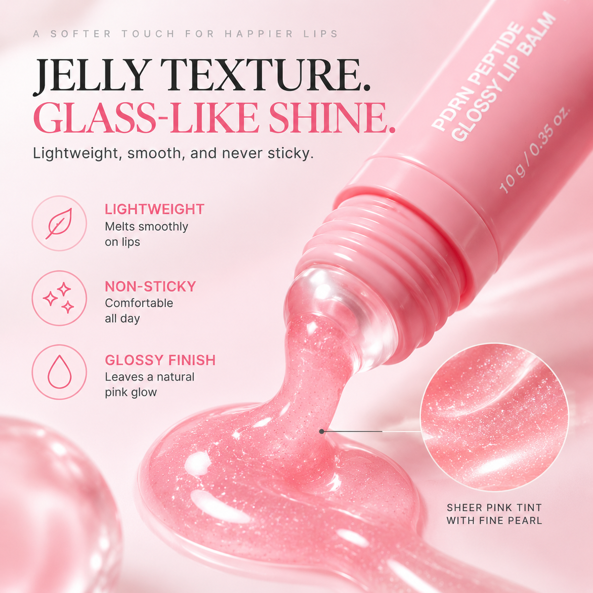 PDRN Peptide Glossy Lip Balm – Hydrating Lip Care